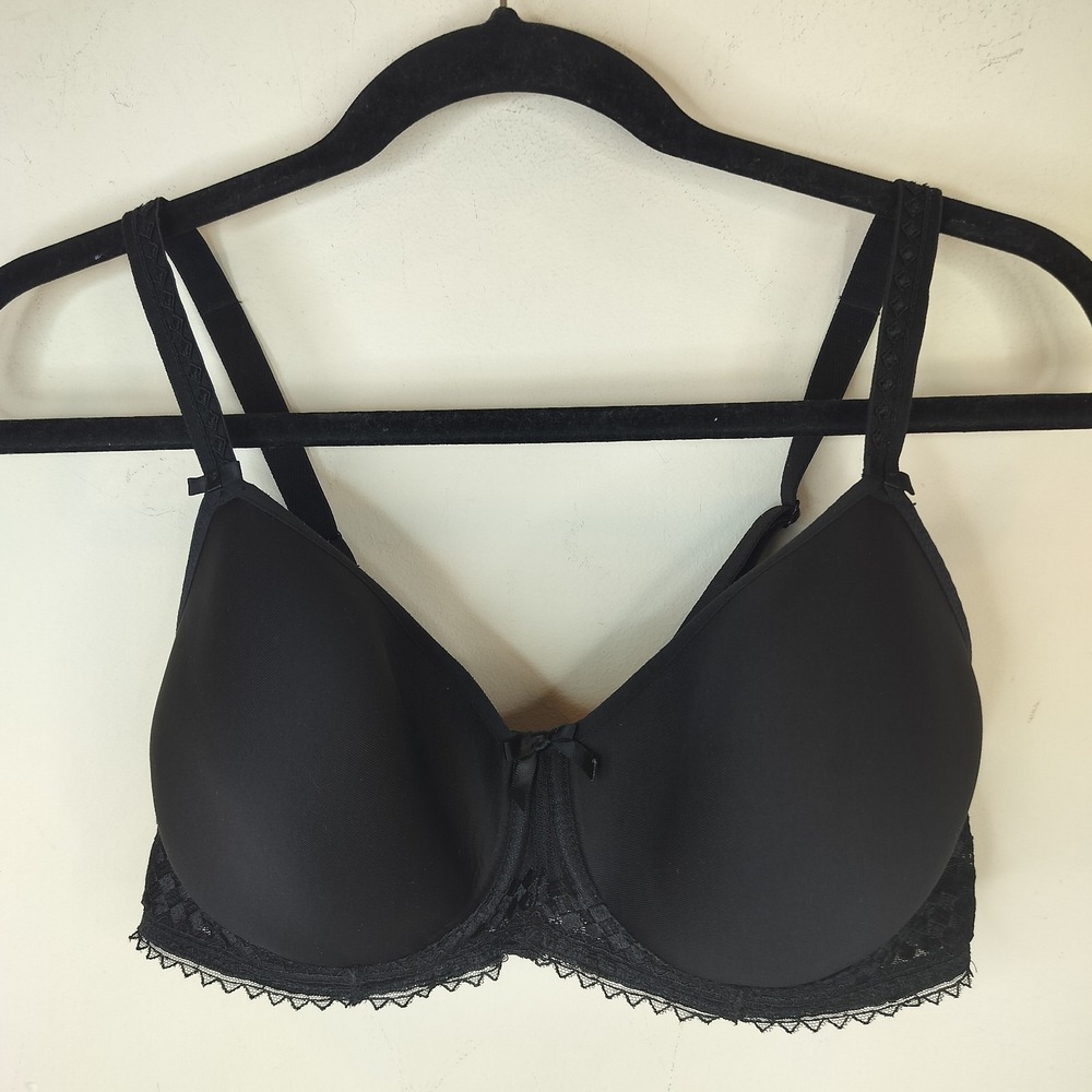 Fantasie 32DDD Bra Lace Trim Bow Underwire Lingerie Black